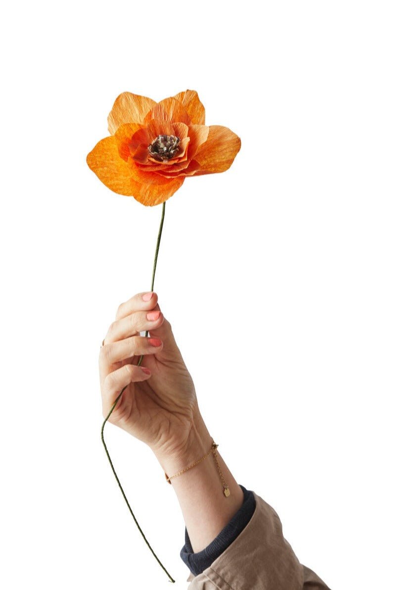 Poppy papirblomst - orange